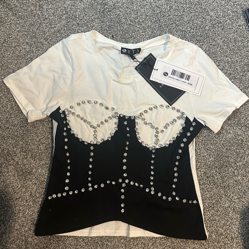 Seta NWT crystal corset Tshirt